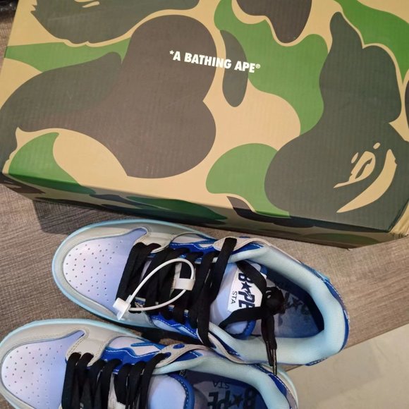 BAPE Gradient Blue All-match Sports Casual Shoes Meteor Shoes